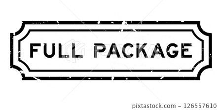 Grunge black full packagea word rubber seal stamp on white background 126557610
