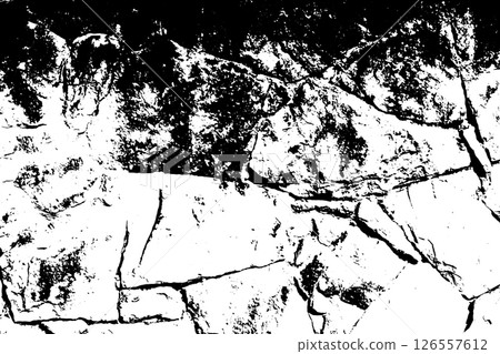 Grunge black and white rock wall textured background (Vector). Use for decoration, aging or old layer Grunge black and white rock wall textured background (Vector). Use for decoration, aging or old layer 126557612