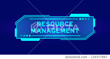 Futuristic hud banner that have word resource management on user interface screen on blue background 126557661