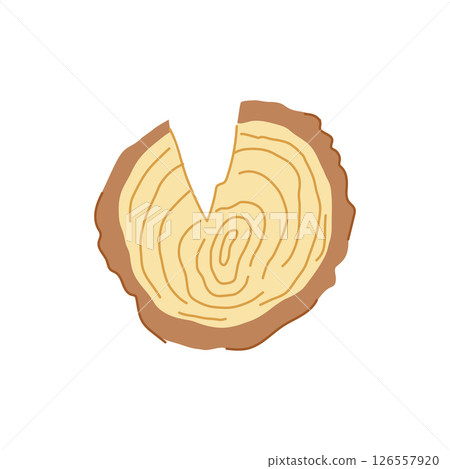 lumber wood circle cartoon vector illustration 126557920