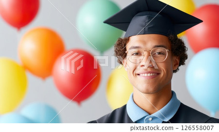Proud Young Male Graduate Celebrating Graduation Day 126558007