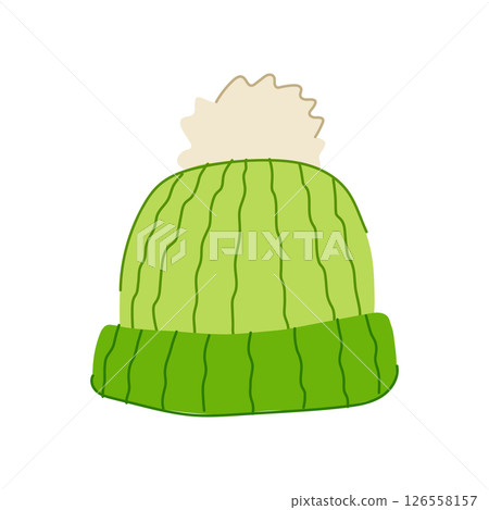 merino winter hat knit cartoon vector illustration 126558157