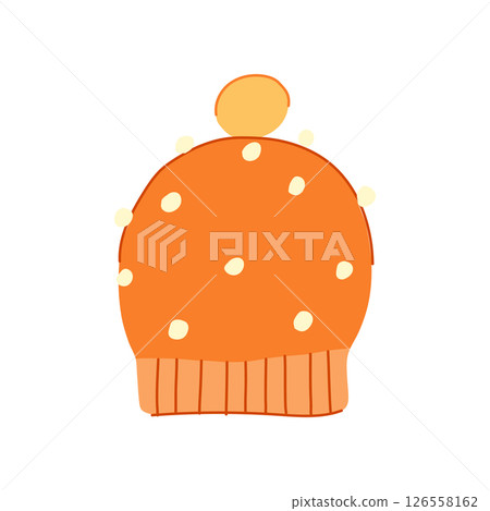 chunky winter hat knit cartoon vector illustration 126558162