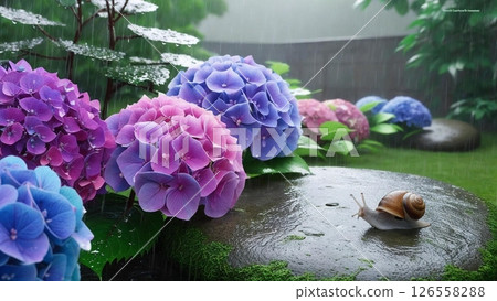 繡球花漂浮在水中 繡球花漂浮在水中 126558288