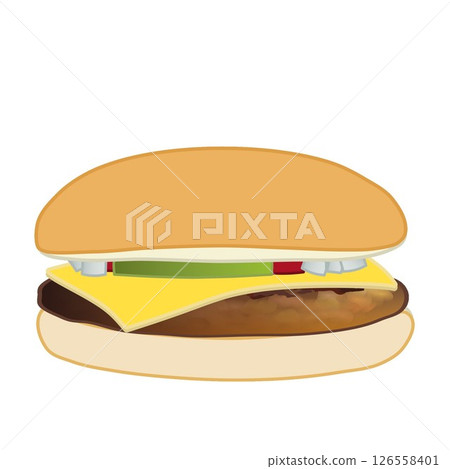 Illustration of a delicious hamburger 126558401