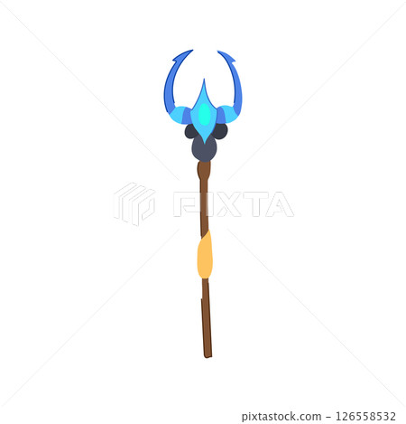 spell trident magic cartoon vector illustration 126558532