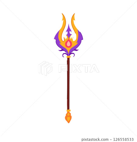 enchantment trident magic cartoon vector illustration 126558533