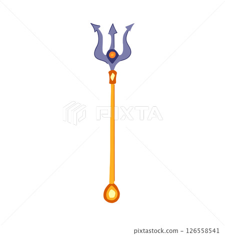 ocean trident magic cartoon vector illustration ocean trident magic cartoon vector illustration 126558541