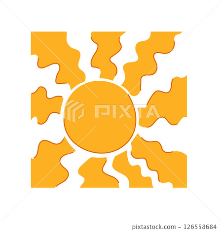 vibrant sun groovy cartoon vector illustration vibrant sun groovy cartoon vector illustration 126558684
