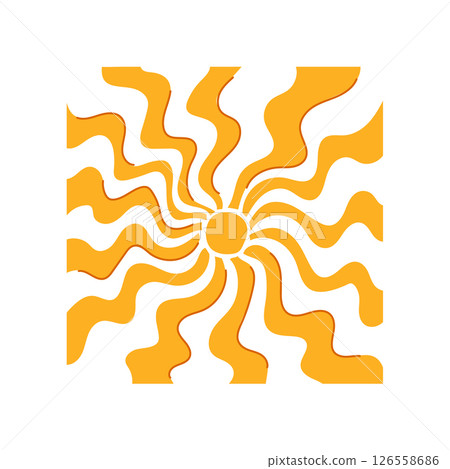 energy sun groovy cartoon vector illustration 126558686
