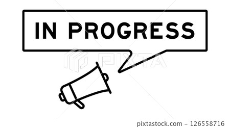 Megaphone icon with speech bubble in word in progress on white background 126558716