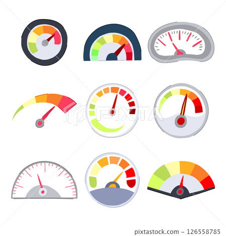 speedometer set cartoon vector illustration 126558785
