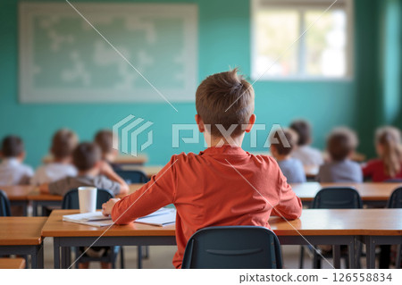 Students Engaged in Learning in a Bright Classroom During a Sunny Day 126558834