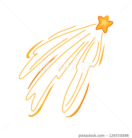 nebula shooting star space cartoon vector illustration 126558896