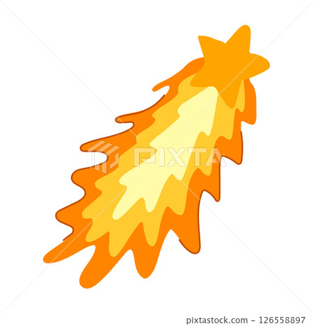 orbit shooting star space cartoon vector illustration 126558897