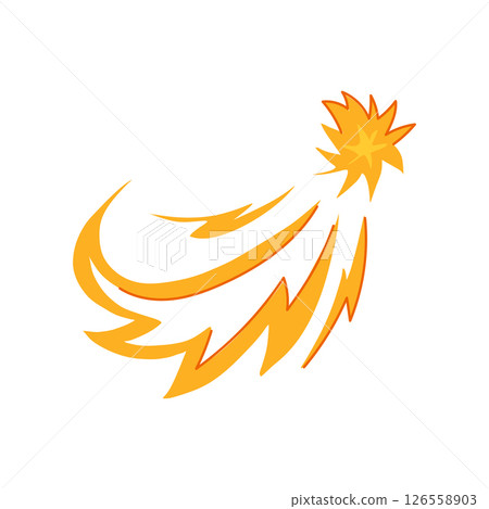 celestial shooting star space cartoon vector illustration 126558903