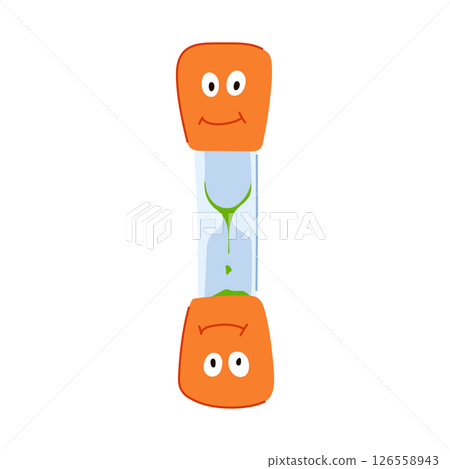 playtime sand timer kids cartoon vector illustration 126558943