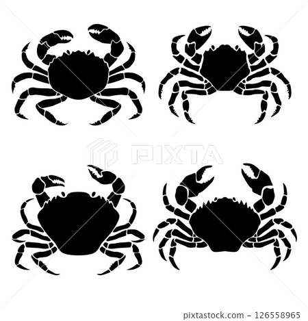 Illustration of crab. Monocrom crab. Seafood. For poster, emblem, menu. Illustration of crab. Monocrom crab. Seafood. For poster, emblem, menu. 126558965