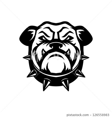 Angry dog head. Dog Mascot Head. Design element for logo, label, sign, badge. 126558983