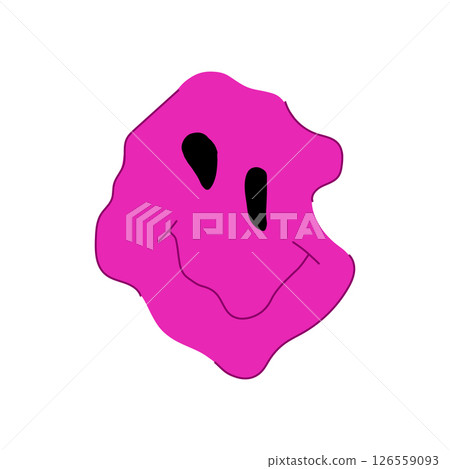 vibes psychedelic smile cartoon vector illustration 126559093