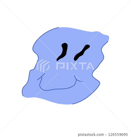 trippy psychedelic smile cartoon vector illustration 126559095