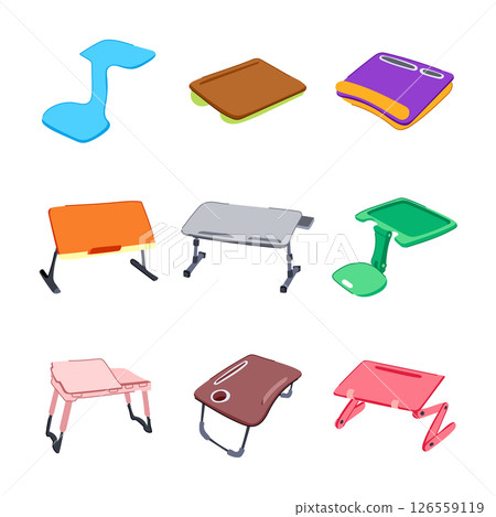 portable lap desk set cartoon vector illustration 126559119