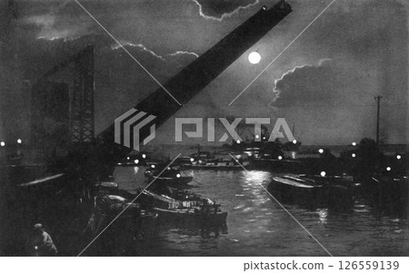Old photo: Night view of Tokyo Port, 1933-1945 Old photo: Night view of Tokyo Port, 1933-1945 126559139