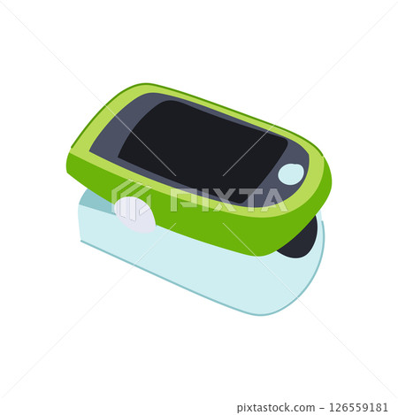 reading oxygen fingertip monitor cartoon vector illustration reading oxygen fingertip monitor cartoon vector illustration 126559181