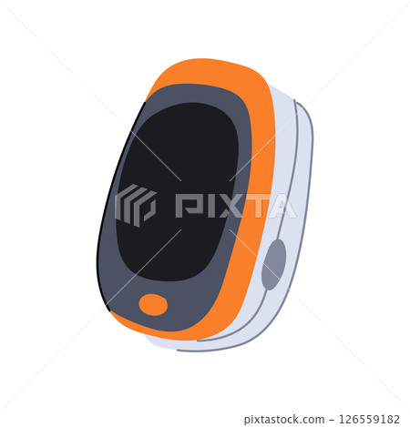 spo2 oxygen fingertip monitor cartoon vector illustration 126559182