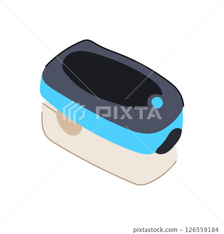 pulse oxygen fingertip monitor cartoon vector illustration 126559184