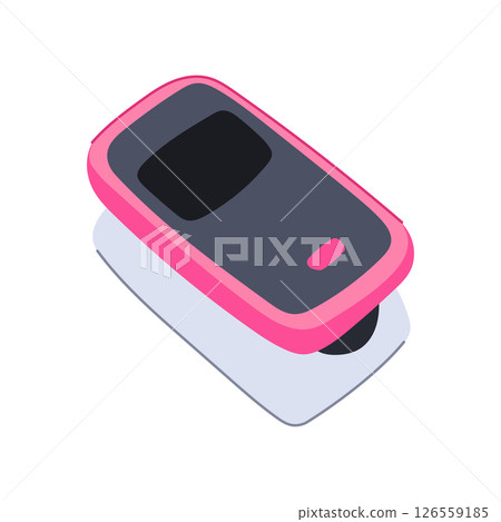 sensor oxygen fingertip monitor cartoon vector illustration 126559185