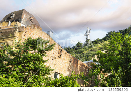 the staircase leading to the Kartlis Deda, the mother of Georgia statue in Tbilisi, Georgia 126559293