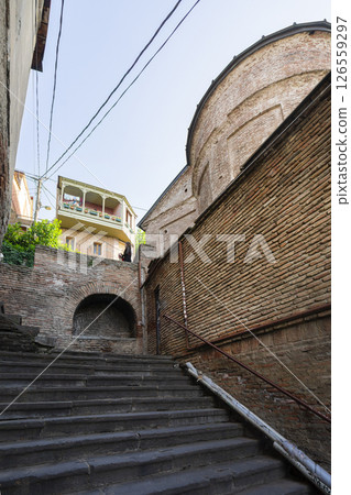 the staircase leading to the Kartlis Deda, the mother of Georgia statue in Tbilisi, Georgia 126559297