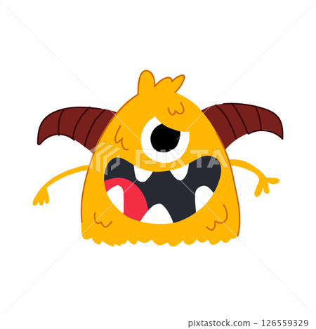beast monster with horns cartoon vector illustration beast monster with horns cartoon vector illustration 126559329