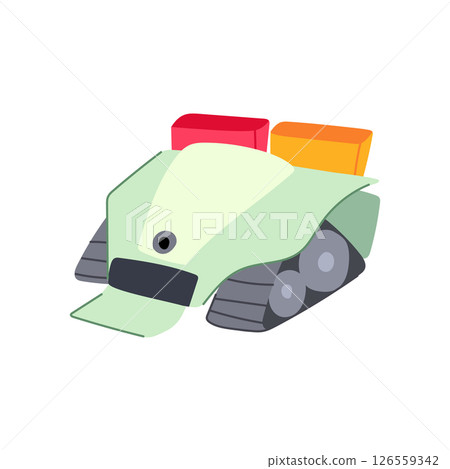 environment mini robot sorting trash cartoon vector illustration 126559342