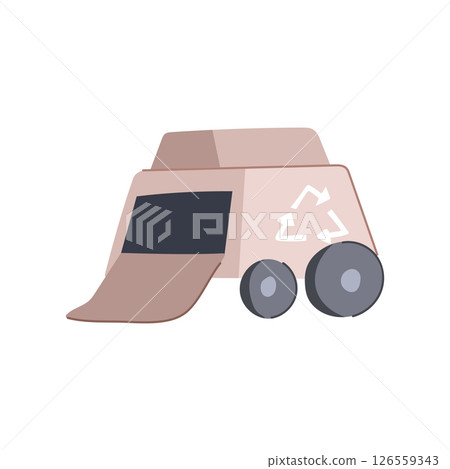 waste mini robot sorting trash cartoon vector illustration waste mini robot sorting trash cartoon vector illustration 126559343