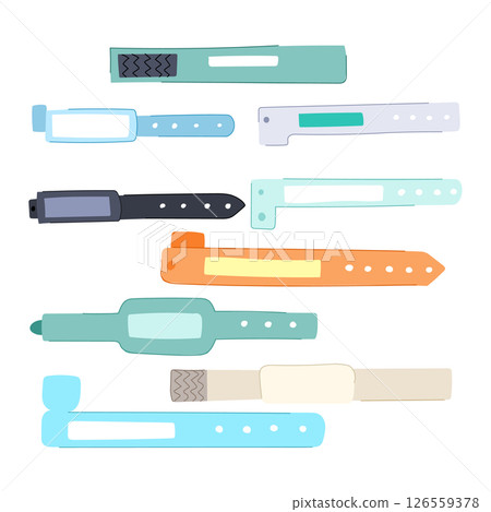 medical wristband set cartoon vector illustration 126559378