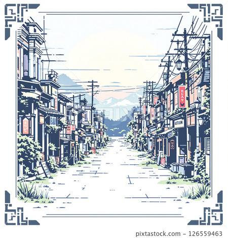 用水彩畫的城市景觀 126559463