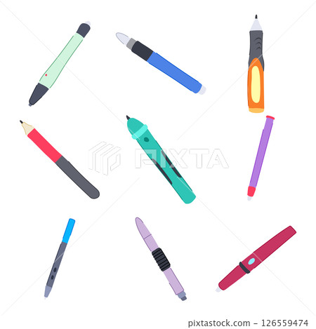 interactive whiteboard pen set cartoon vector illustration 126559474