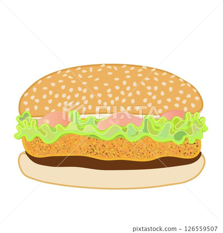 一個美味的漢堡包的插圖 一個美味的漢堡包的插圖 126559507