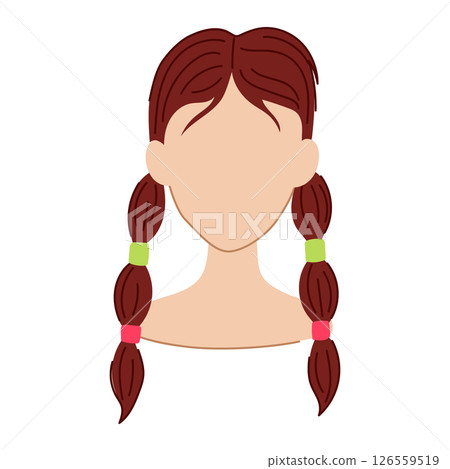 twists hairstyles for kid girl cartoon vector illustration 126559519