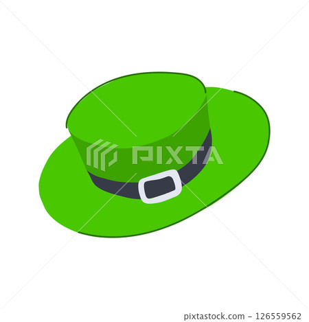 clover green hat patrick cartoon vector illustration 126559562