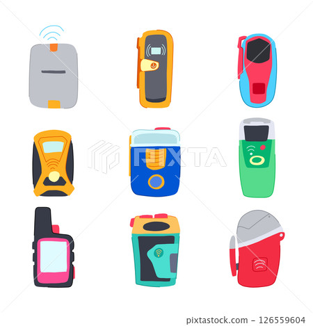 gps beacon set cartoon vector illustration gps beacon set cartoon vector illustration 126559604