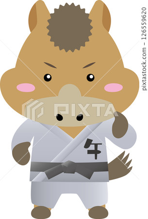 黑帶馬性格 |可愛的十二生肖素材學習武術（柔道、空手道、合氣道） 126559620