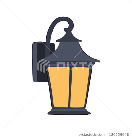 landscape exterior lamp cartoon vector illustration 126559648