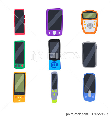 electronic translator set cartoon vector illustration 126559664