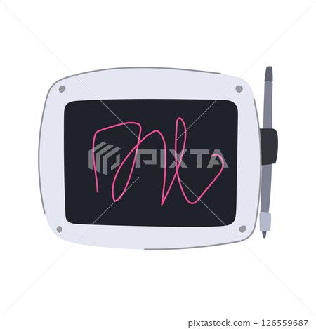 wireless digital handwriting pad cartoon vector illustration 126559687