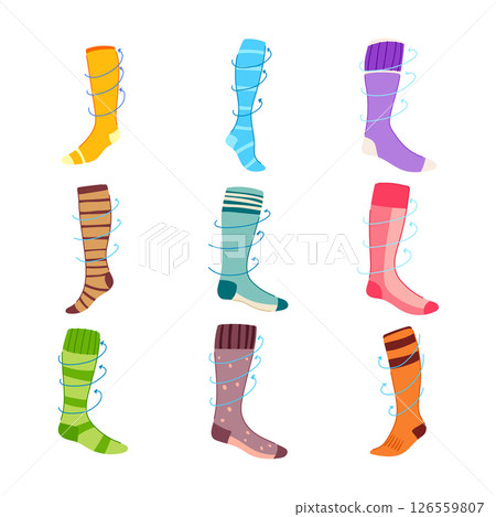 compression socks set cartoon vector illustration compression socks set cartoon vector illustration 126559807