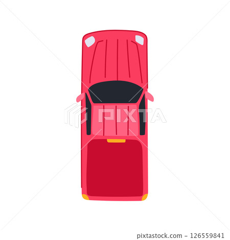 over car top view cartoon vector illustration 126559841
