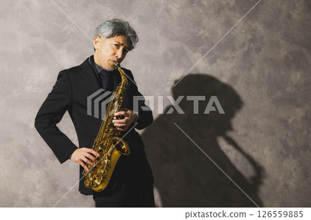 man blowing sax man blowing sax 126559885